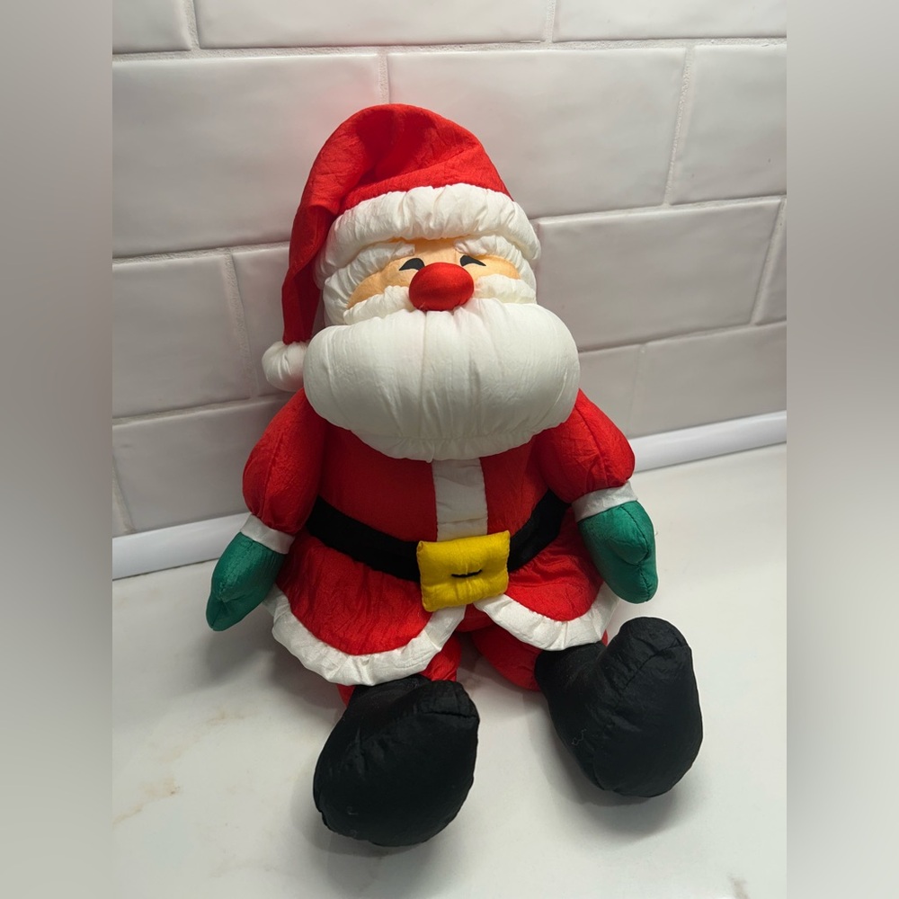 Santa Claus vintage hallmark puffalump style nylon waterproof plush